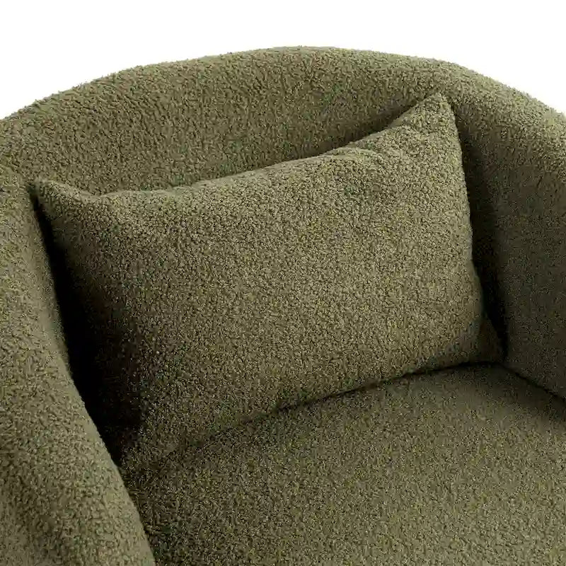 Fauteuil rond pivotant rembourré avec rangement intégré