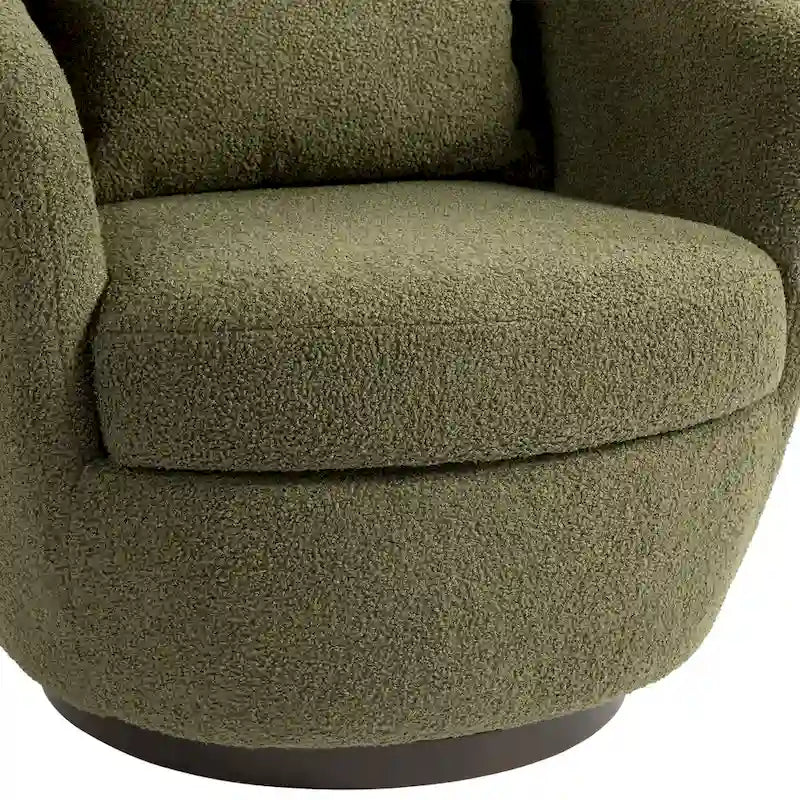 Fauteuil rond pivotant rembourré avec rangement intégré