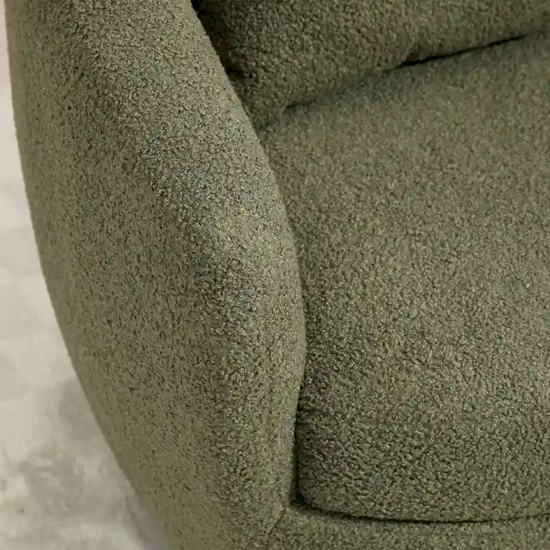 Fauteuil rond pivotant rembourré avec rangement intégré