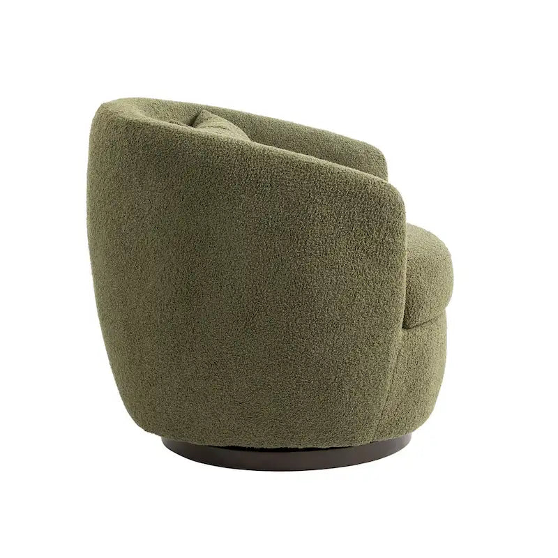 Fauteuil rond pivotant rembourré avec rangement intégré
