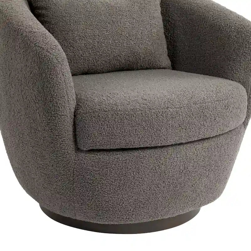 Fauteuil rond pivotant rembourré avec rangement intégré