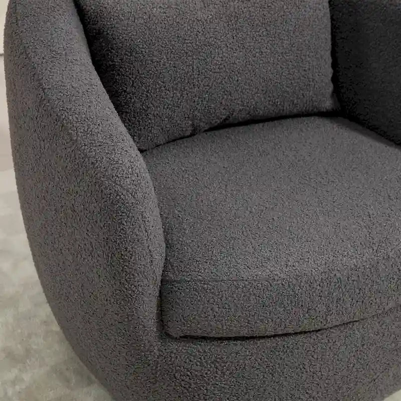 Fauteuil rond pivotant rembourré avec rangement intégré