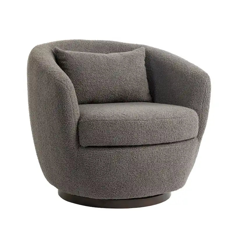 Fauteuil rond pivotant rembourré avec rangement intégré