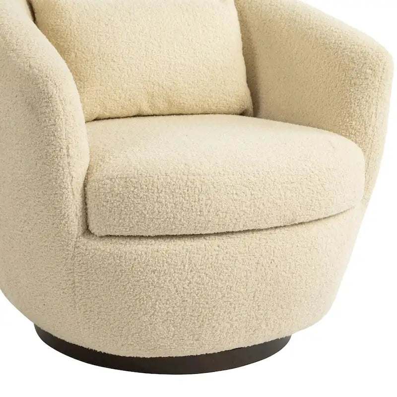 Fauteuil rond pivotant rembourré avec rangement intégré