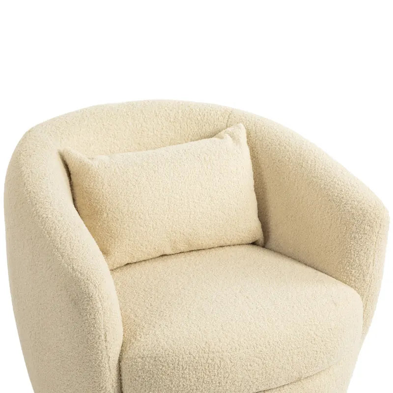 Fauteuil rond pivotant rembourré avec rangement intégré