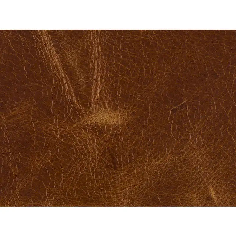 Canapé en cuir marron avec clous décoratifs et pieds en bois
