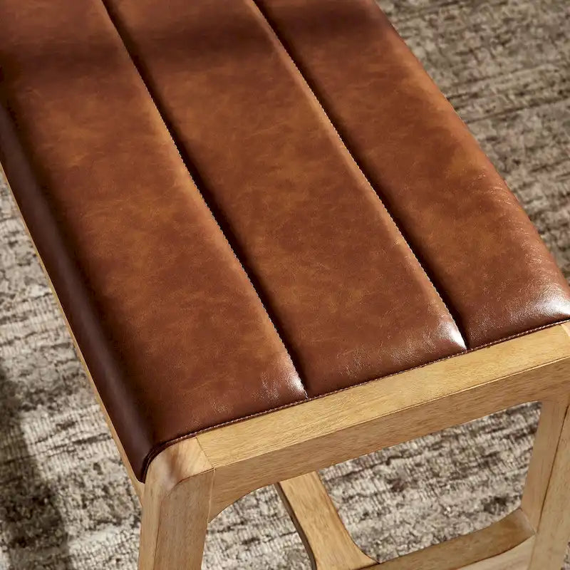Banc de salle à manger scandinave en caoutchouc moussé, finition chêne clair