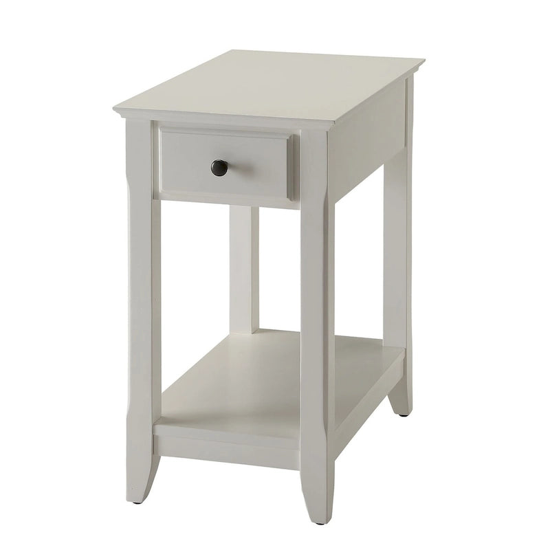 Table d'appoint en bois de transition avec tiroir et étagère ouverte, multicolore
