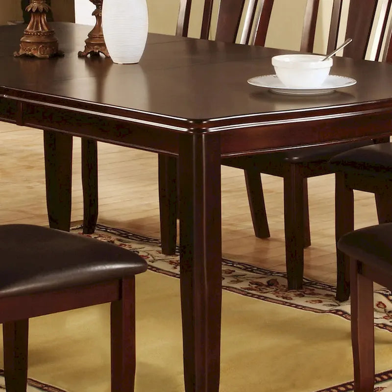 Table à manger extensible en bois Espresso avec rallonge de 45 cm