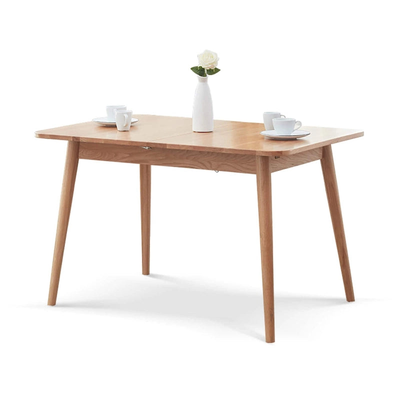 Table à manger extensible en chêne naturel avec pieds effilés