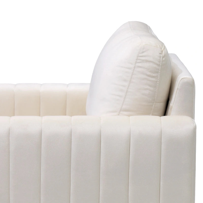 Fauteuil d'appoint en velours avec pieds en métal doré, gris