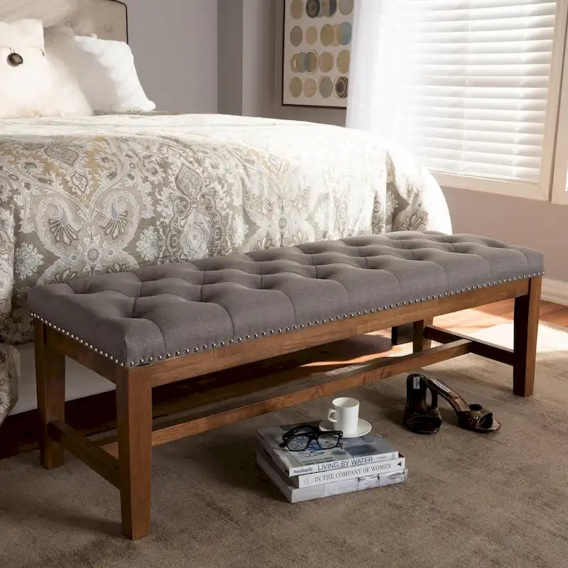 Contemporary Fabric Upholstered Bench by Baxton Studio