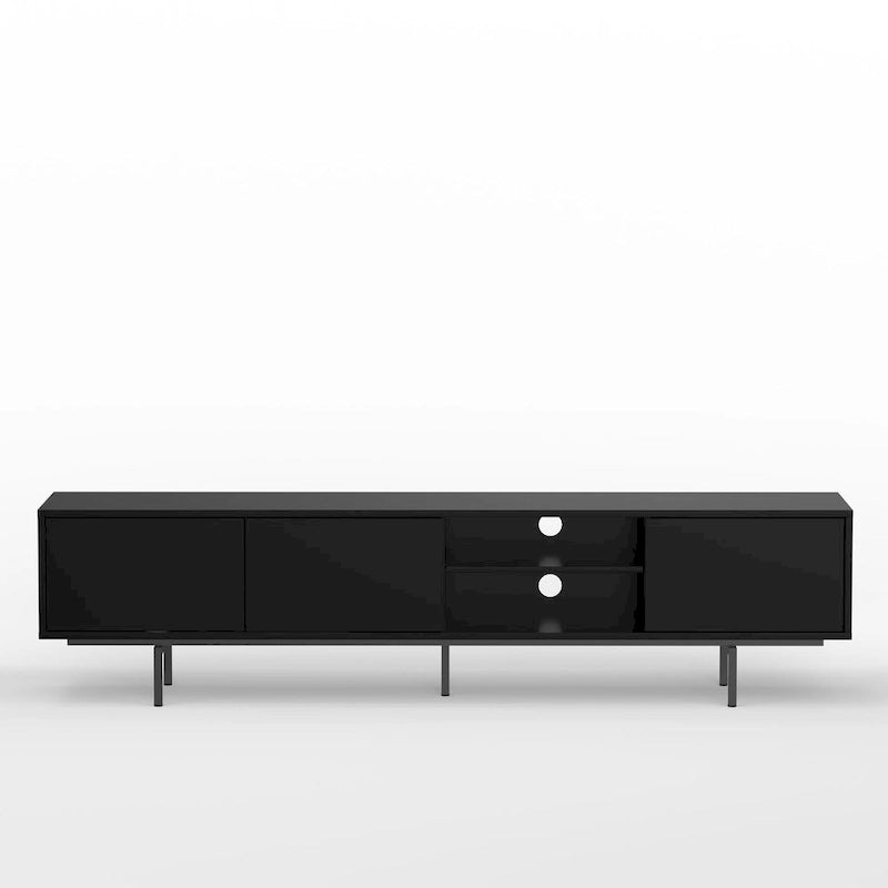 Meuble TV bas Mid-Century Modern avec base en acier