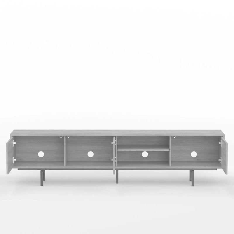 Meuble TV bas Mid-Century Modern avec base en acier