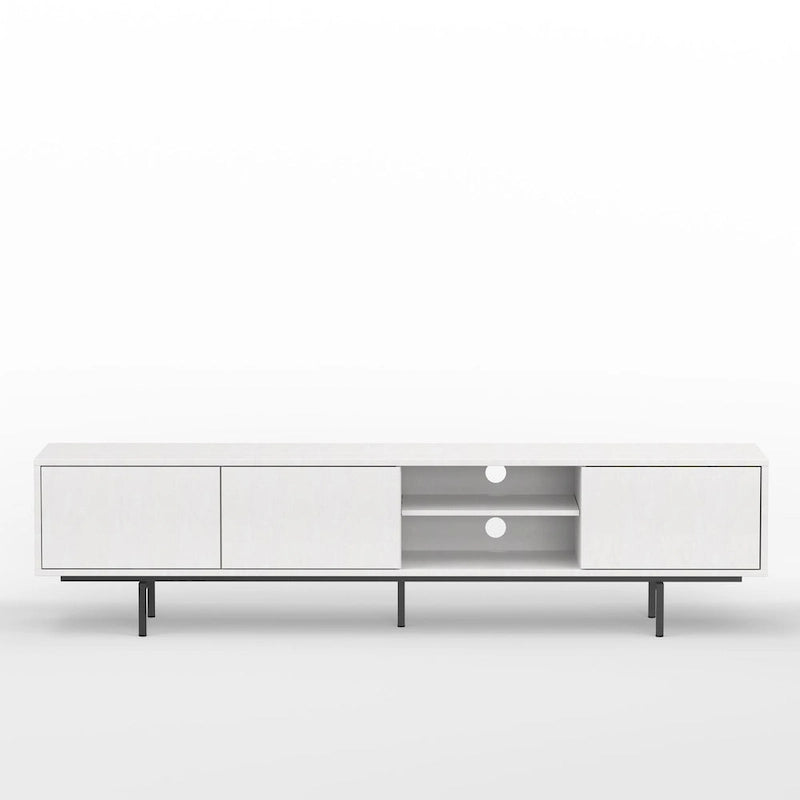 Meuble TV bas Mid-Century Modern avec base en acier