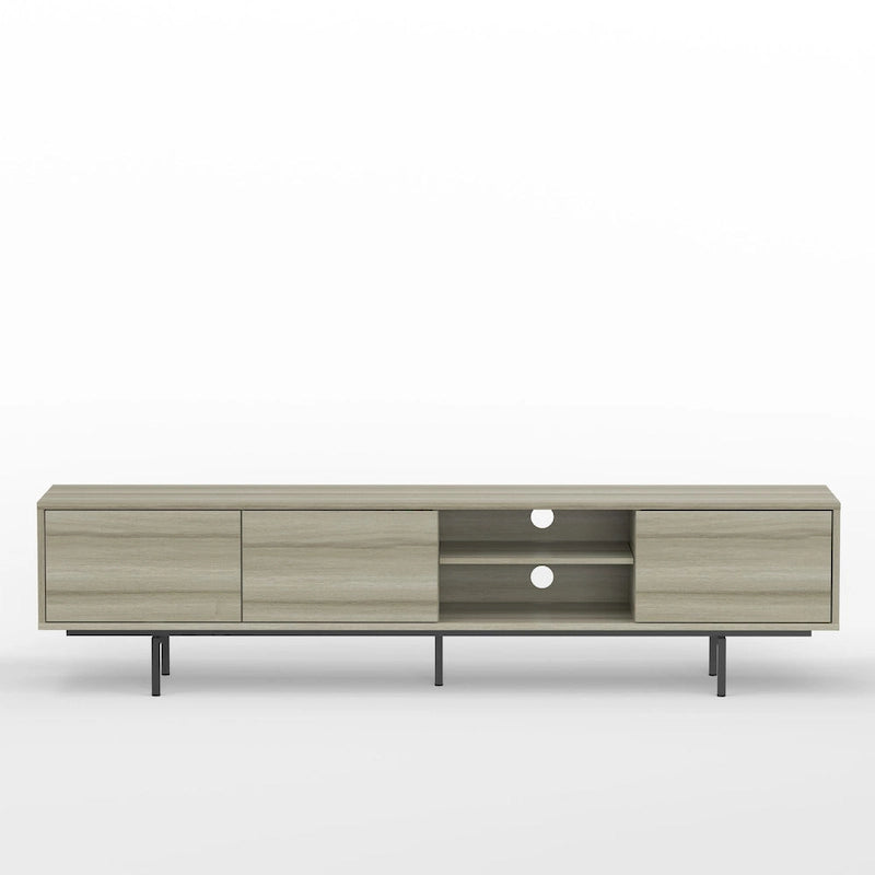 Meuble TV bas Mid-Century Modern avec base en acier