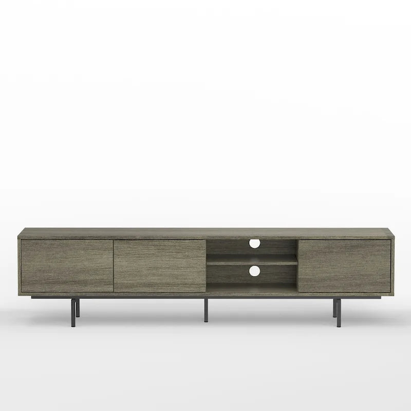 Meuble TV bas Mid-Century Modern avec base en acier