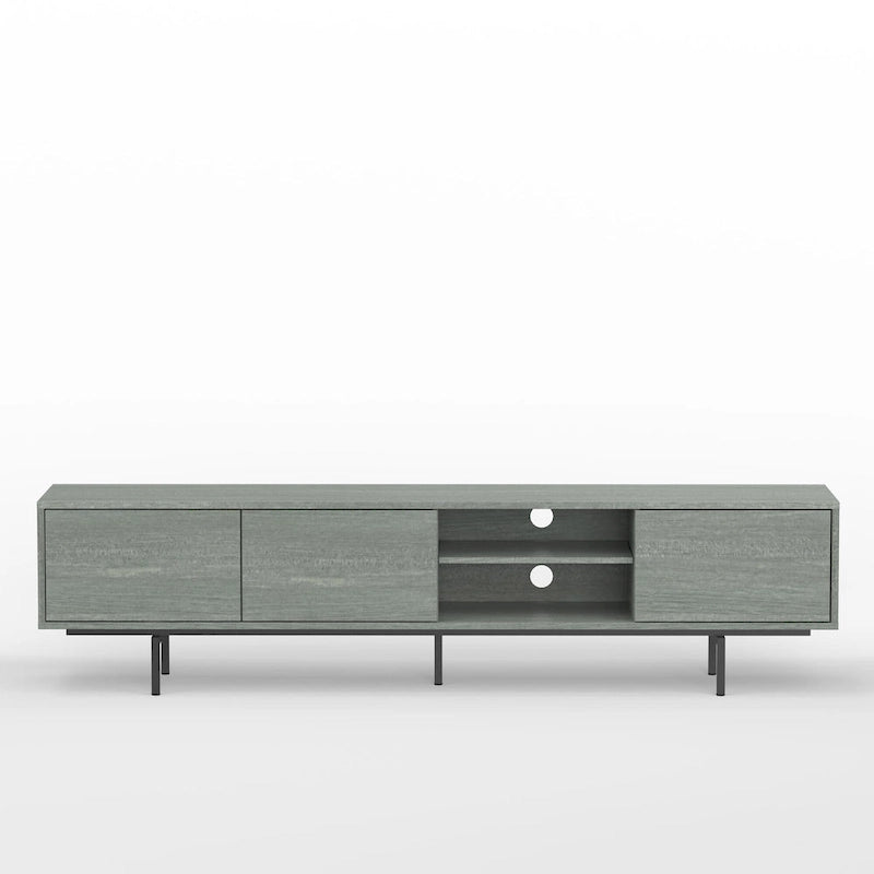 Meuble TV bas Mid-Century Modern avec base en acier