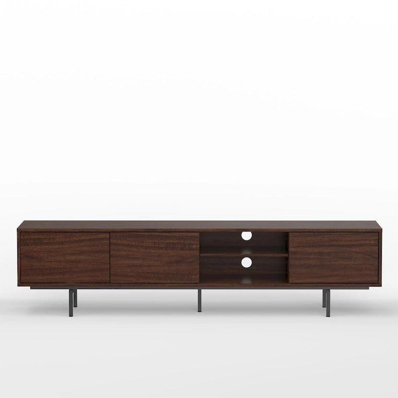 Meuble TV bas Mid-Century Modern avec base en acier