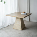 Table à manger carrée en ciment Piétement piédestal crème Style organique moderne