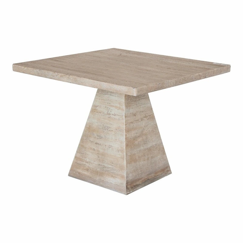 Table à manger carrée en ciment Piétement piédestal crème Style organique moderne