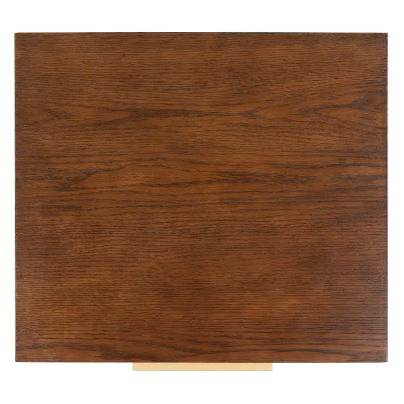 Table de chevet Mid-Century Modern à 1 tiroir avec pieds en métal doré, bois de noyer/bois blanchi