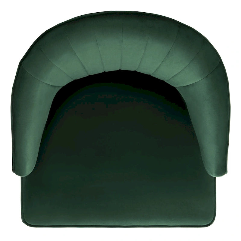 Fauteuil d'appoint en velours à dossier haut capitonné avec pieds dorés, noir