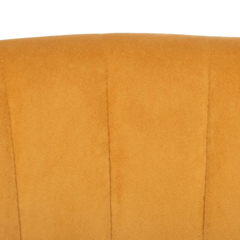 Fauteuil d'appoint en velours à dossier haut capitonné avec pieds dorés, noir