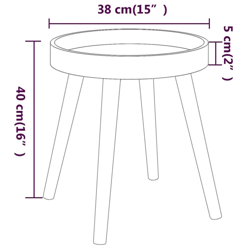 Table d'appoint plateau rond - Plateau en bois d'ingénierie Pieds en pin massif Noir Blanc Gris