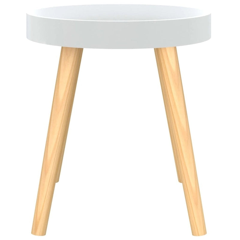 Table d'appoint plateau rond - Plateau en bois d'ingénierie Pieds en pin massif Noir Blanc Gris