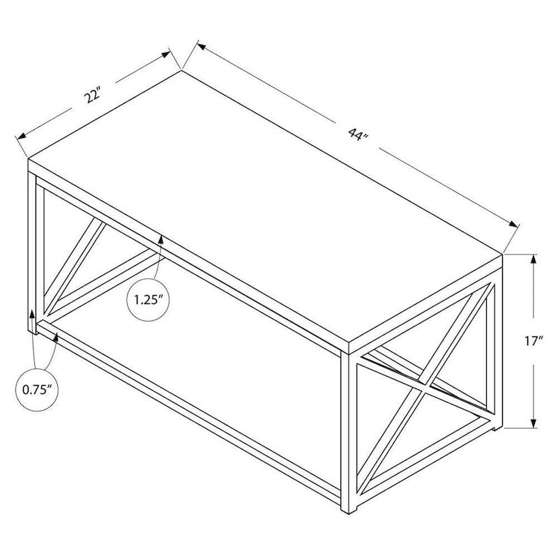 Table basse rectangulaire aspect bois naturel avec piétement croisé chromé