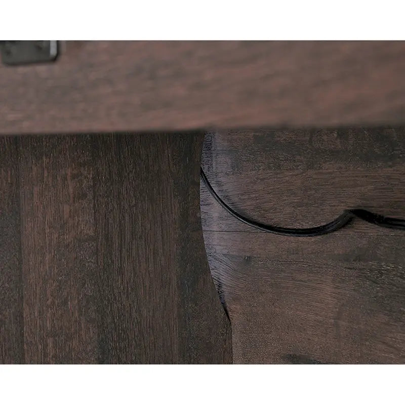 Bureau d'ordinateur rustique en bois avec tiroirs Armoire de rangement Finition Chêne café