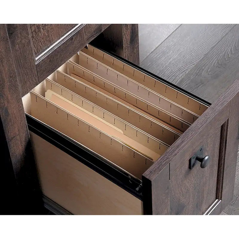 Bureau d'ordinateur rustique en bois avec tiroirs Armoire de rangement Finition Chêne café