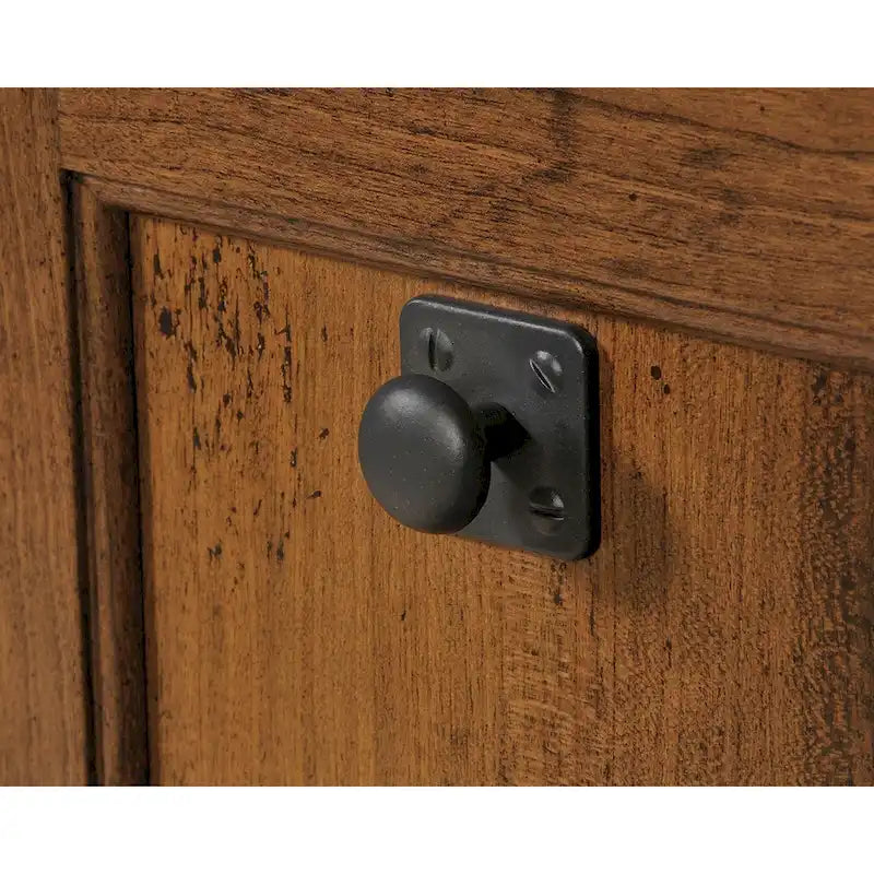 Bureau d'ordinateur rustique en bois avec tiroirs Armoire de rangement Finition Chêne café