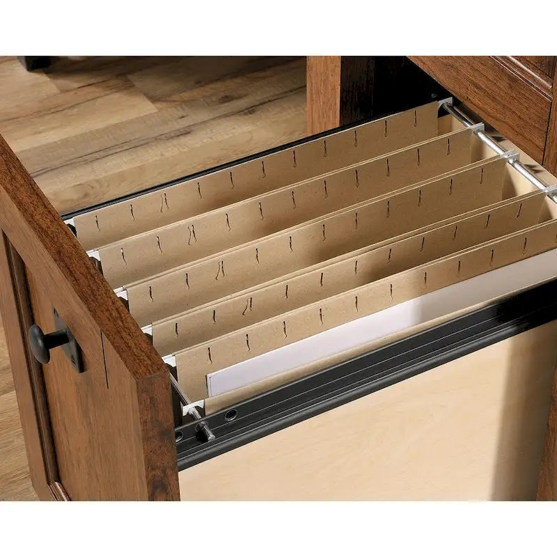 Bureau d'ordinateur rustique en bois avec tiroirs Armoire de rangement Finition Chêne café