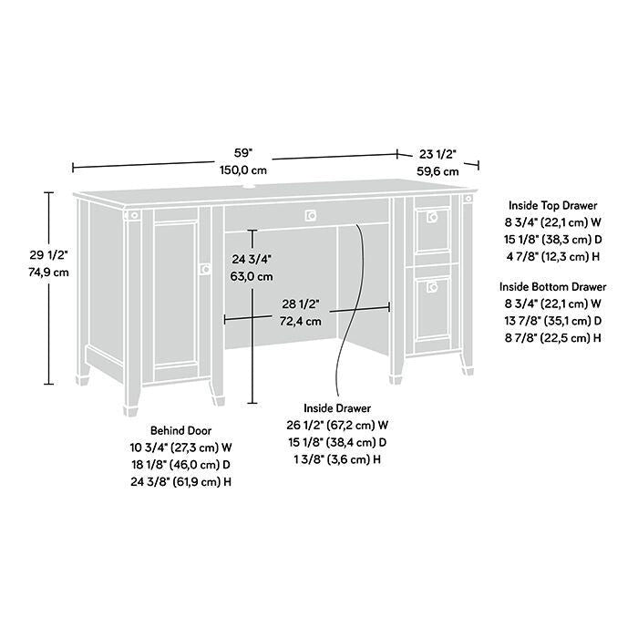 Bureau d'ordinateur rustique en bois avec tiroirs Armoire de rangement Finition Chêne café