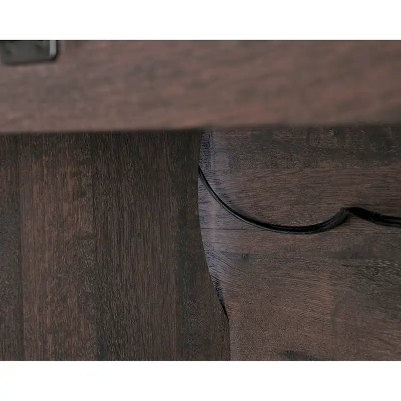 Bureau d'ordinateur rustique en bois avec tiroirs Armoire de rangement Finition Chêne café