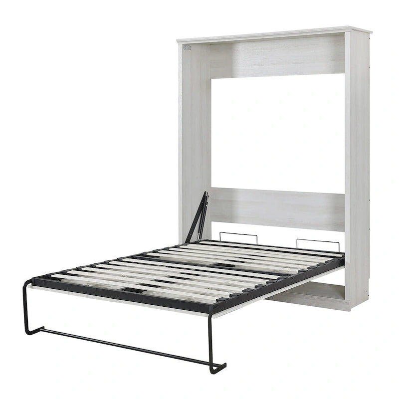 Lit escamotable Murphy avec armoires et lit pliant peu encombrant Rustique marron et blanc