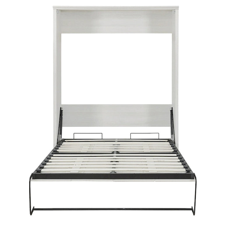 Lit escamotable Murphy avec armoires et lit pliant peu encombrant Rustique marron et blanc