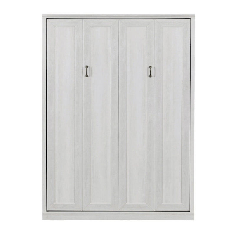 Lit escamotable Murphy avec armoires et lit pliant peu encombrant Rustique marron et blanc