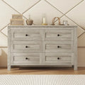 Commode de ferme à 6 tiroirs Blanc Gris Antique Armoire de rangement en bois
