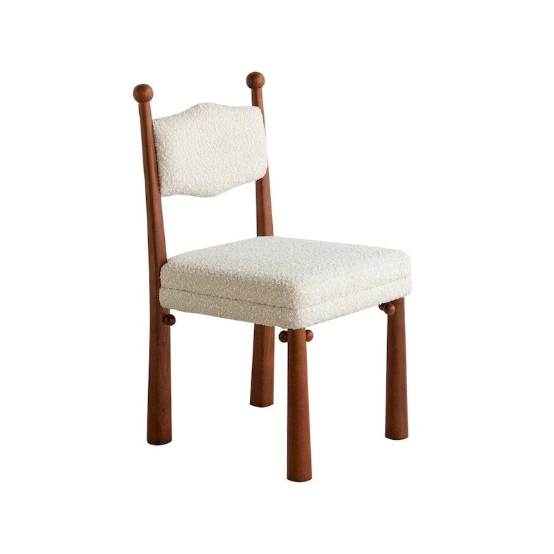 Chaise de salle à manger tapissée à rayures noires et blanches avec pieds tournés en bois massif
