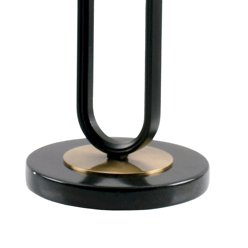Table d'appoint ou de chevet en marbre gris rond avec pied en métal